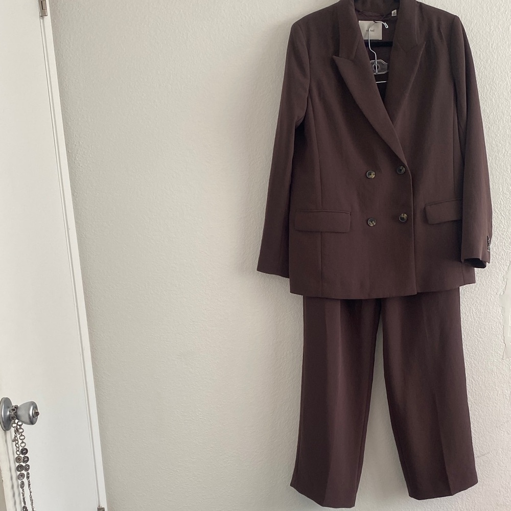 Wilfred Brown Double-Breasted Suit Set